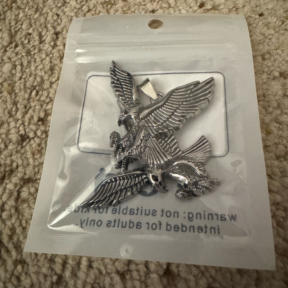 Silver 2 Bald Eagle Necklace Charms
